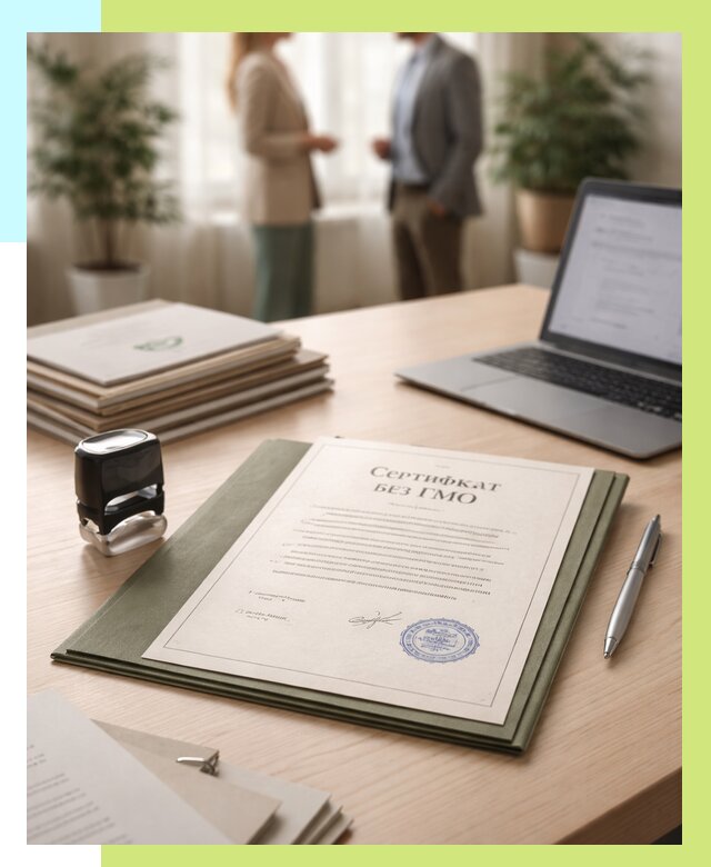 Сертификат без ГМО в Моршанске от 7789 р. оформить срочно Алешин-Мрш